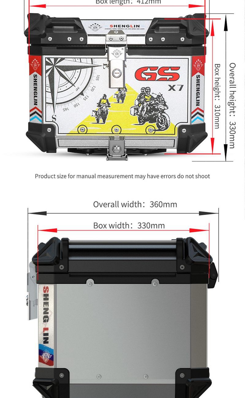 motorcycle with trunk Dimensional display001