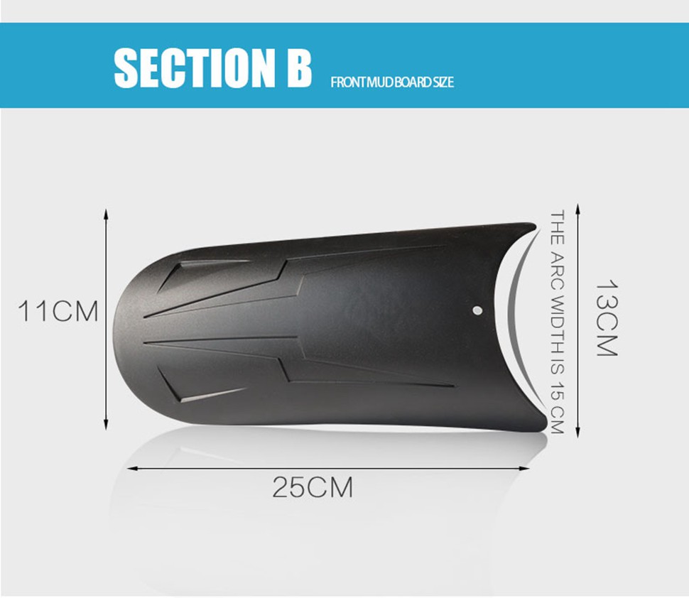 front fender motorcycle size display