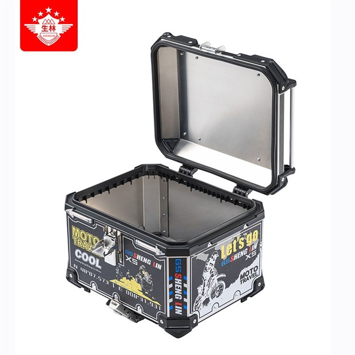 motorcycle storage trunk unboxing diagram