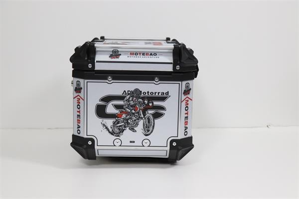 45L- Silver Motorcycle Tail Box Top Case