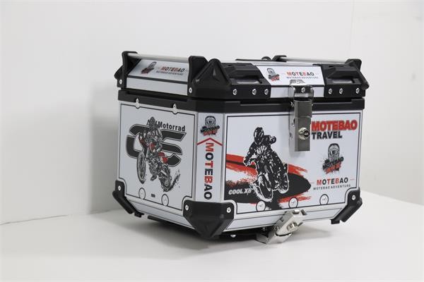 45L- Silver Motorcycle Tail Box Top Case