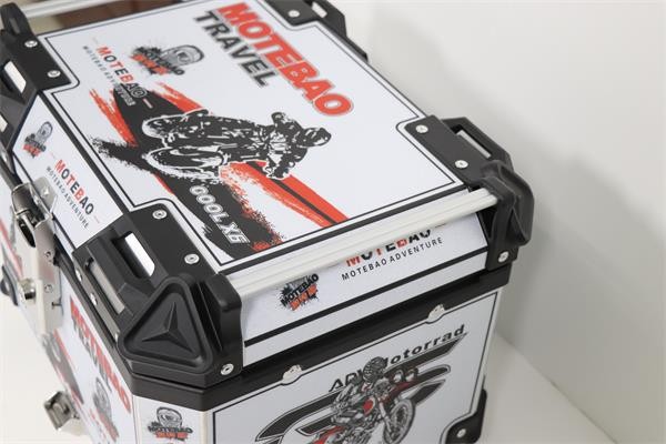 45L- Silver Motorcycle Tail Box Top Case